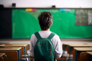 Parent helping child prepare for school admission in Haripur